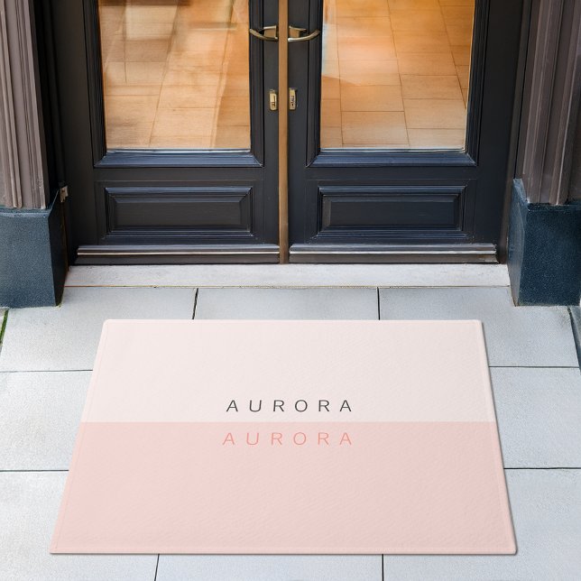 Minimalist Two-Tone Pink Welcome Door Mat (Creator Uploaded)