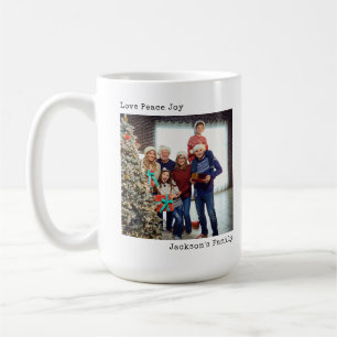 Minimalist Typewriter Christmas Custom Photo  Coffee Mug