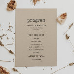 Minimalist typewriter double sided wedding programme<br><div class="desc">A minimalist and vintage design for your wedding stationery: choose this retro yet modern wedding suite,  with a typewriter font. Fully customisable,  for the lovers of simplicity.</div>