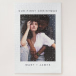 Minimalist Typewriter | Merry and Married Photo Jigsaw Puzzle<br><div class="desc">Minimalist Typewriter | Merry and Married Photo personalized adult 1000  wedding jigsaw puzzle</div>