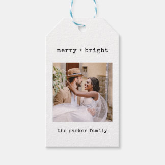 Minimalist Typewriter | Merry Christmas with Photo Gift Tags