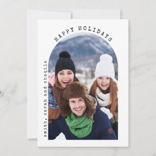 Minimalist Typewriter Merry Christmas With Photo Holiday Card