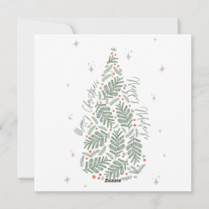 Minimalist Typewriter   Merry Christmas with Photo Holiday Card