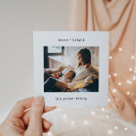Minimalist Typewriter | Merry Christmas with Photo Holiday Card<br><div class="desc">These simple and minimalist Christmas holiday cards feature your favorite personal photo, along with your names and the words "merry bright" in black typewriter look text. You can change this to any greeting of your choice. The back of the card also features room for a personal holiday message for friends...</div>