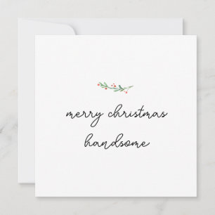 Minimalist Typewriter Merry Christmas with Photo Holiday Card