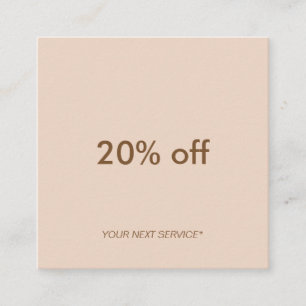 Minimalist Typo Pastel Peach Square Discount Card
