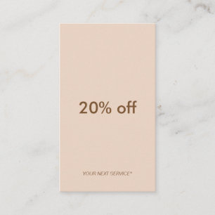 Minimalist Typo PastelPeach Vertical Discount Card