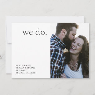 Minimalist typographic editorial one photo We do Save The Date