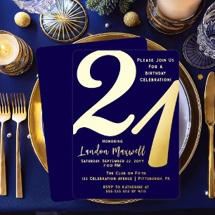 Minimalist Typography 21 21st Birthday Party