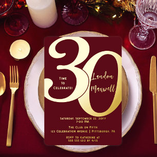 Minimalist Typography 30 30th Birthday Party