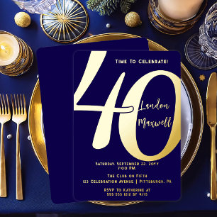 Minimalist Typography 40 40th Birthday Party