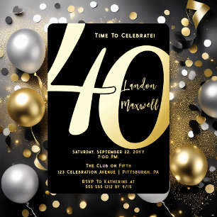 Minimalist Typography 40 40th Birthday Party