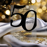 Minimalist Typography 50 50th Birthday Party