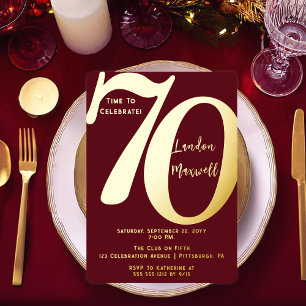 Minimalist Typography 70 70th Birthday Party