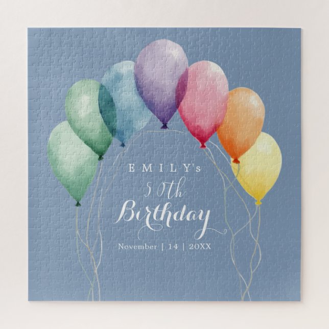 Minimalist Typography Birthday Party Design  Jigsaw Puzzle (Vertical)
