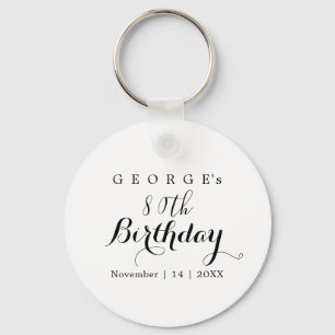 Minimalist Typography Birthday Party Design Key Ring