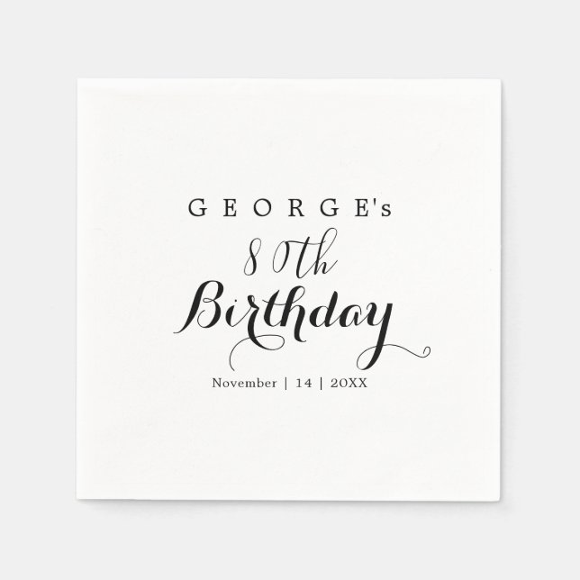Minimalist Typography Birthday Party Design  Napkin (Front)
