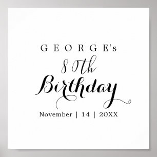 Minimalist Typography Birthday Party Design  Poster