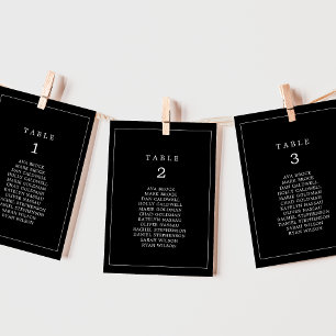 Minimalist Typography Black Hanging Seating Chart