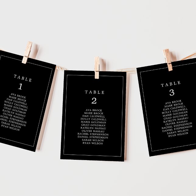 Minimalist Typography Black Hanging Seating Chart (Creator Uploaded)