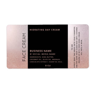 Minimalist typography black rose gold face cream