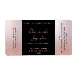 Minimalist typography black rose gold face cream