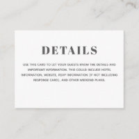 Minimalist Typography Black White Basic Details