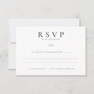 Minimalist Typography Botanical RSVP Response Card
