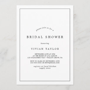 Minimalist Typography Bridal Shower Invitation