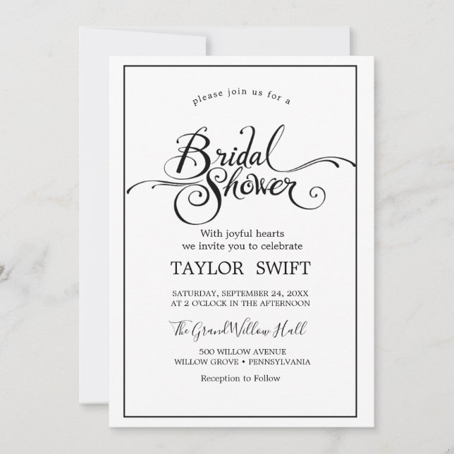 Minimalist Typography | Bridal Shower Invitation (Front)