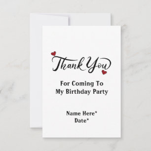 Minimalist Typography Calligraphy Birthday Thank You Card