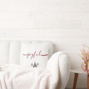 Minimalist Typography Christmas Tree Cushion