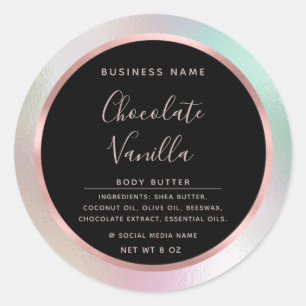 Minimalist  typography circle foil rose gold frame classic round sticker