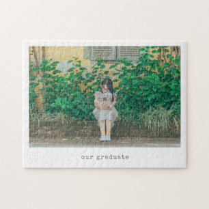 Minimalist Typography Custom Graduate Photo  Jigsaw Puzzle