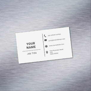 Minimalist Typography Custom Logo Black And White Magnetic Business Card