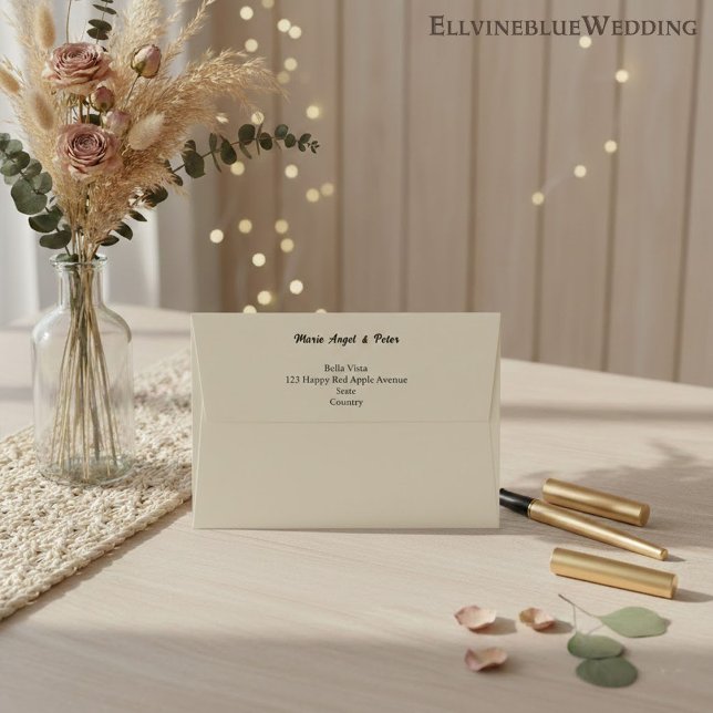 Minimalist Typography Custom Printed Wedding Envelope (Creator Uploaded)
