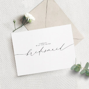 Minimalist Typography Editable Colours Bridesmaid