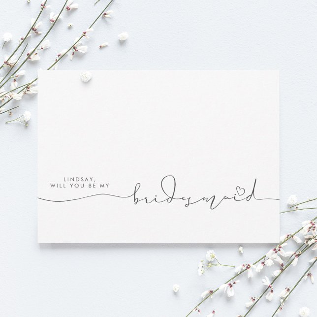 Minimalist Typography Editable Colours Bridesmaid (Creator Uploaded)