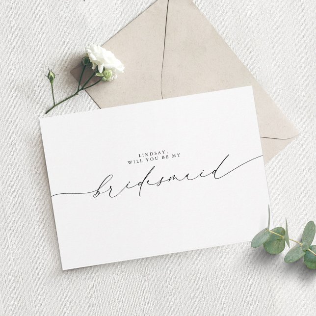 Minimalist Typography Editable Colours Bridesmaid (Creator Uploaded)