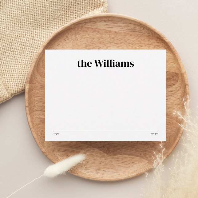 Minimalist Typography Established Family Name Card (Creator Uploaded)