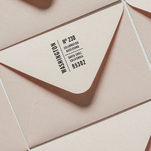 Minimalist Typography Family Name & Return Address Self-inking Stamp