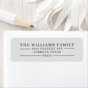 Minimalist Typography Family Return Address Label