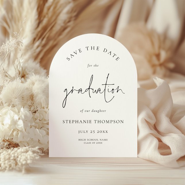 Minimalist Typography Graduation Save The Date Invitation (Creator Uploaded)