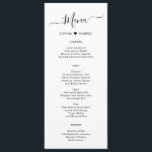 Minimalist Typography Heart Wedding Menu Card<br><div class="desc">Minimalist Elegant Simple Typography Heart Wedding Menu Card is perfect for a modern minimal wedding. Design featuring black hand lettered typography/calligraphy, little love heart motif between couple's name on a white background, with a simple clean look. This menu can be used for a wedding reception, rehearsal dinner, or any event....</div>