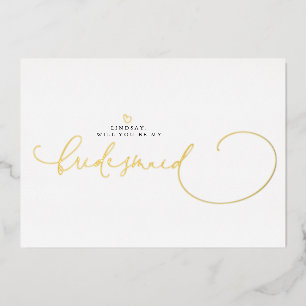 Minimalist Typography Modern Bridesmaid Proposal