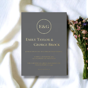 Minimalist Typography Modern Simple Wedding Gold 