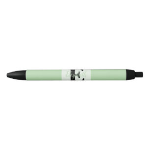 Minimalist typography monogram name black ink pen