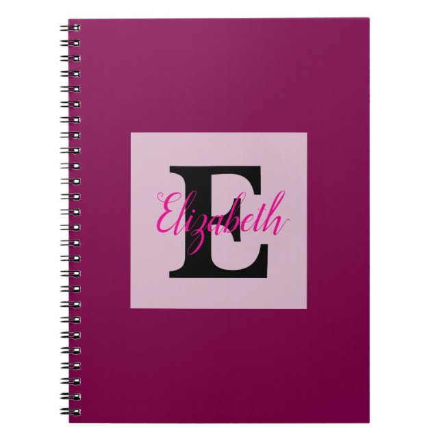 Minimalist typography monogram name  notebook (Front)
