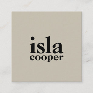 Minimalist Typography Neutral Beige Calling Card