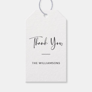 Minimalist Typography Personalised Thank You Gift Tags
